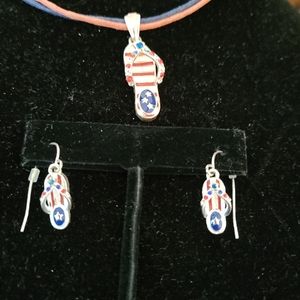 Americana Summer Necklace and Earrings